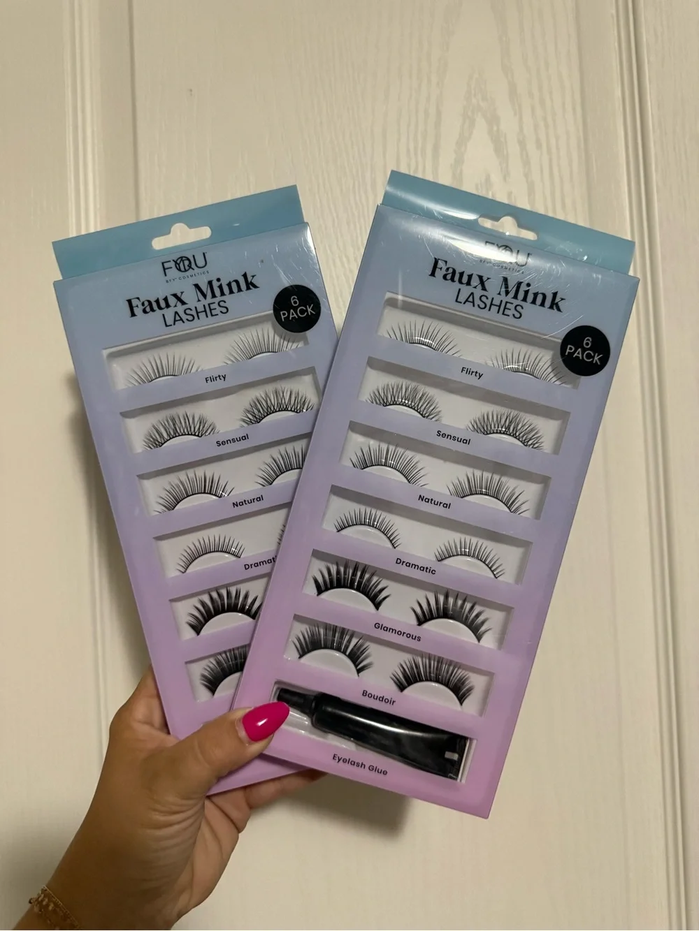 12 pair of Faux Mink Lashes (2) 6-Pack Set - Black